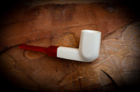 Smooth Special Handmade Panel Block Meerschaum Pipe With Leather Case- Astaş Meerschaum