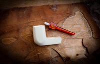 Smooth Special Handmade Panel Block Meerschaum Pipe With Leather Case- Astaş Meerschaum
