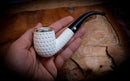 9MM Meerschaum, Silver Embriodered Special Handmade Bent Block Meerschaum Pipe With Leather Box- Astaş Meerschaum