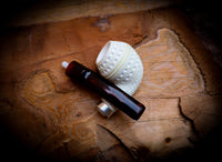 Silver Embriodered Special Handmade Bulldog Meerschaum Pipe With Leather Case-Astaş Meerschaum