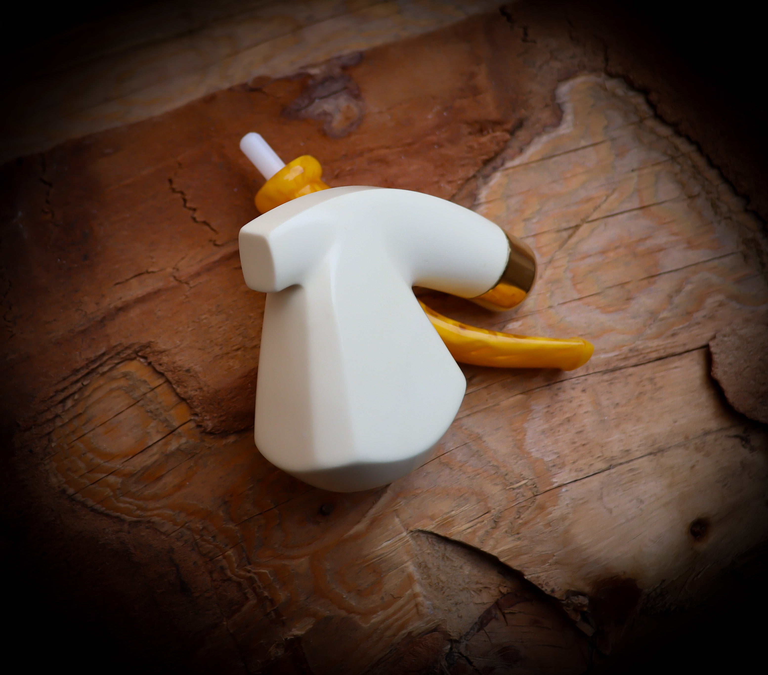 Smooth Special Handmade Large Size Freehand Panel Block Meerschaum Pipe With Leather Box- Astaş Meerschaum