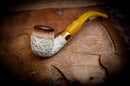 Calcined Floral Patterned Meerschaum Pipe With Leather Box-Astaş Meerschaum