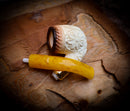 Calcined Floral Patterned Meerschaum Pipe With Leather Box-Astaş Meerschaum