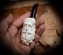 Special Handmade Dunhill Patterned Block Meerschaum Pipe With Leather Box