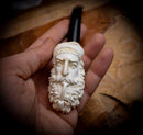 Special Handmade Dunhill Patterned Block Meerschaum Pipe With Leather Box