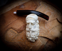 Special Handmade Dunhill Patterned Block Meerschaum Pipe With Leather Box