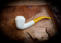 Smooth Special Handmade Panel Premium Block Meerschaum Pipe With Leather Case- Astaş Meerschaum