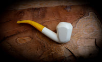 Smooth Special Handmade Panel Premium Block Meerschaum Pipe With Leather Case- Astaş Meerschaum