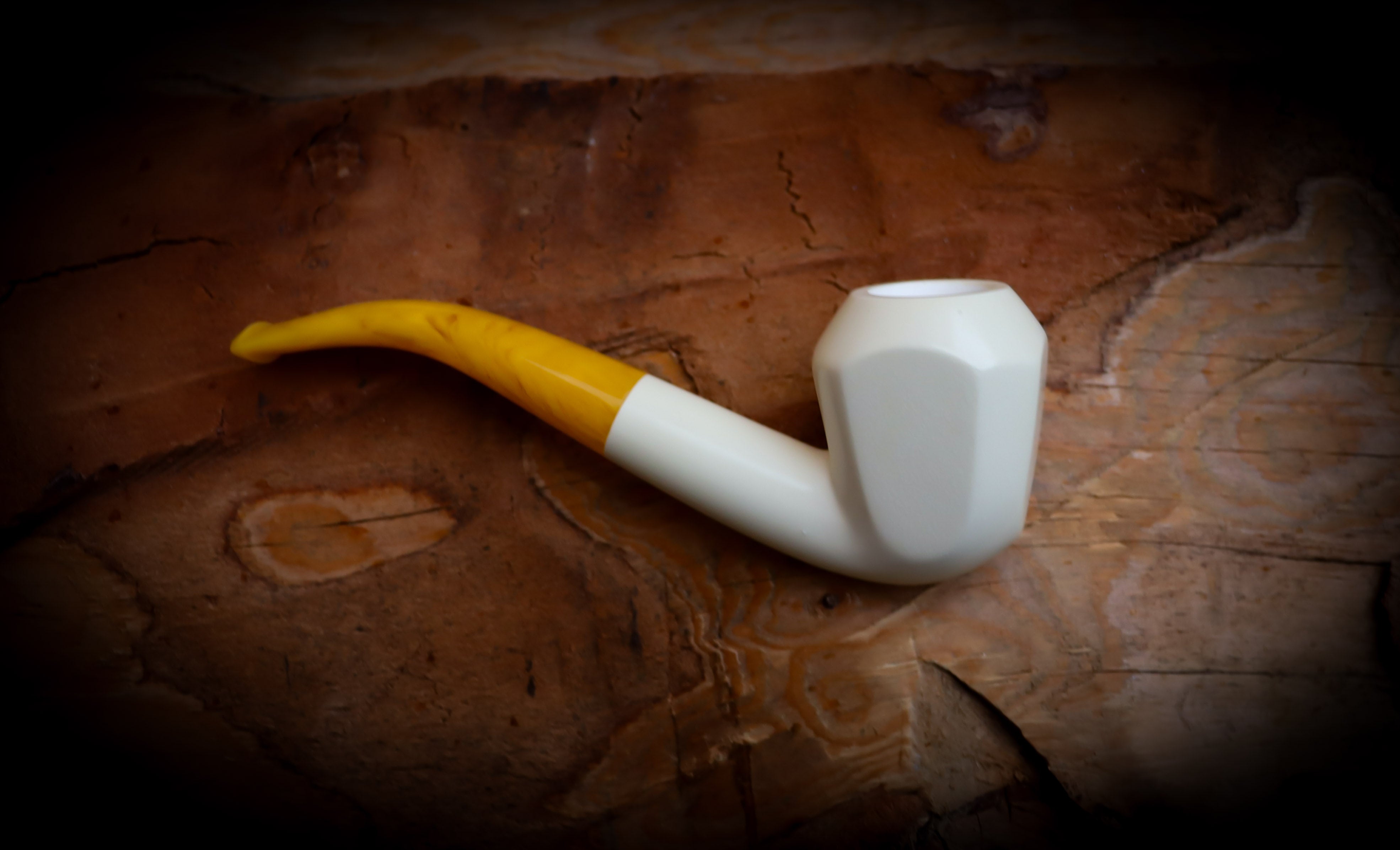 Smooth Special Handmade Panel Premium Block Meerschaum Pipe With Leather Case- Astaş Meerschaum