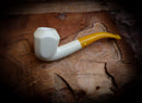 Smooth Special Handmade Panel Premium Block Meerschaum Pipe With Leather Case- Astaş Meerschaum