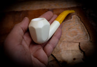 Smooth Special Handmade Panel Premium Block Meerschaum Pipe With Leather Case- Astaş Meerschaum