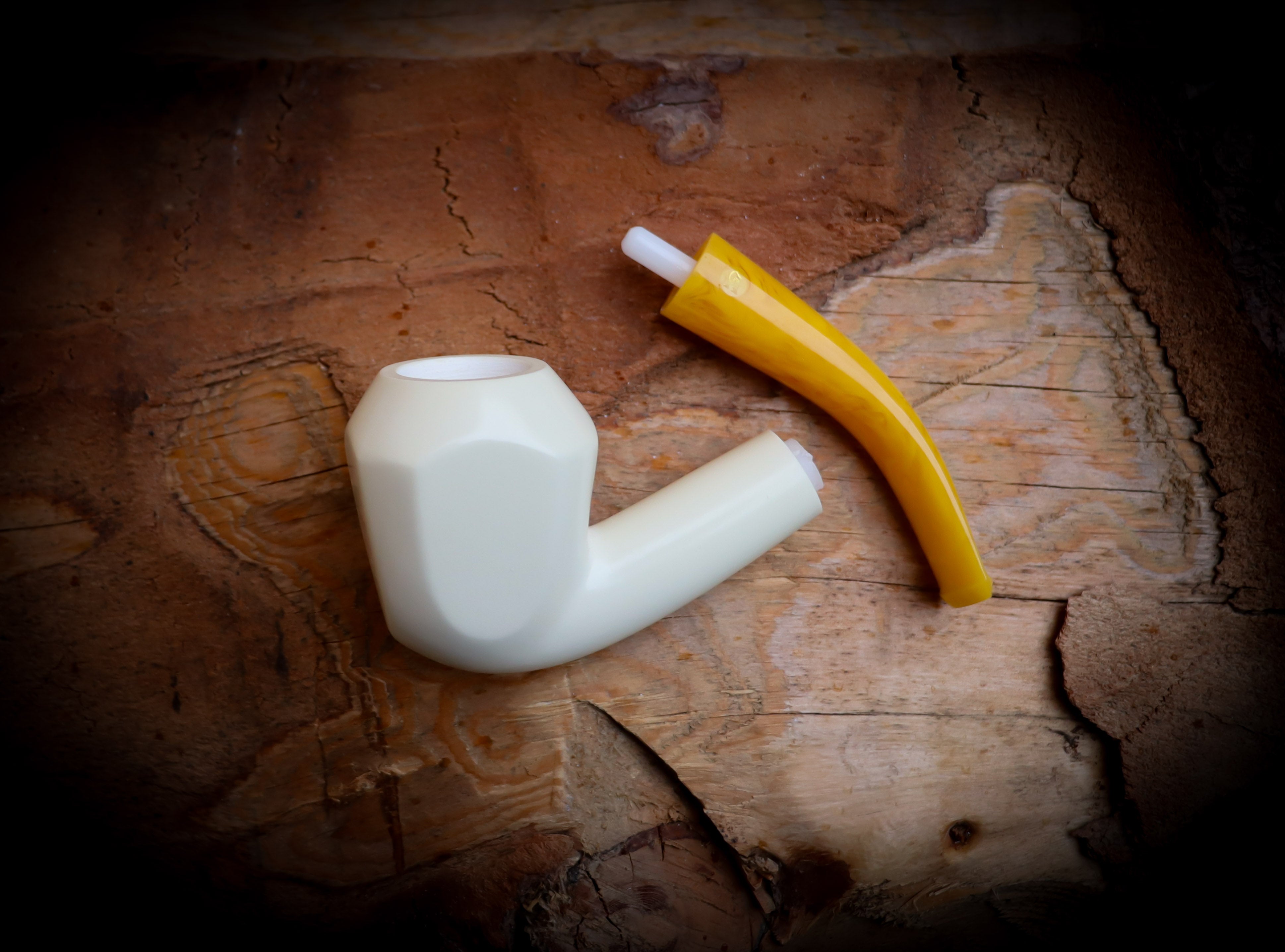 Smooth Special Handmade Panel Premium Block Meerschaum Pipe With Leather Case- Astaş Meerschaum
