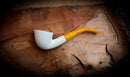 9mm Filtered Handmade Dublin Block Meerschaum Pipe With Leather Case-Astaş Meerschaum