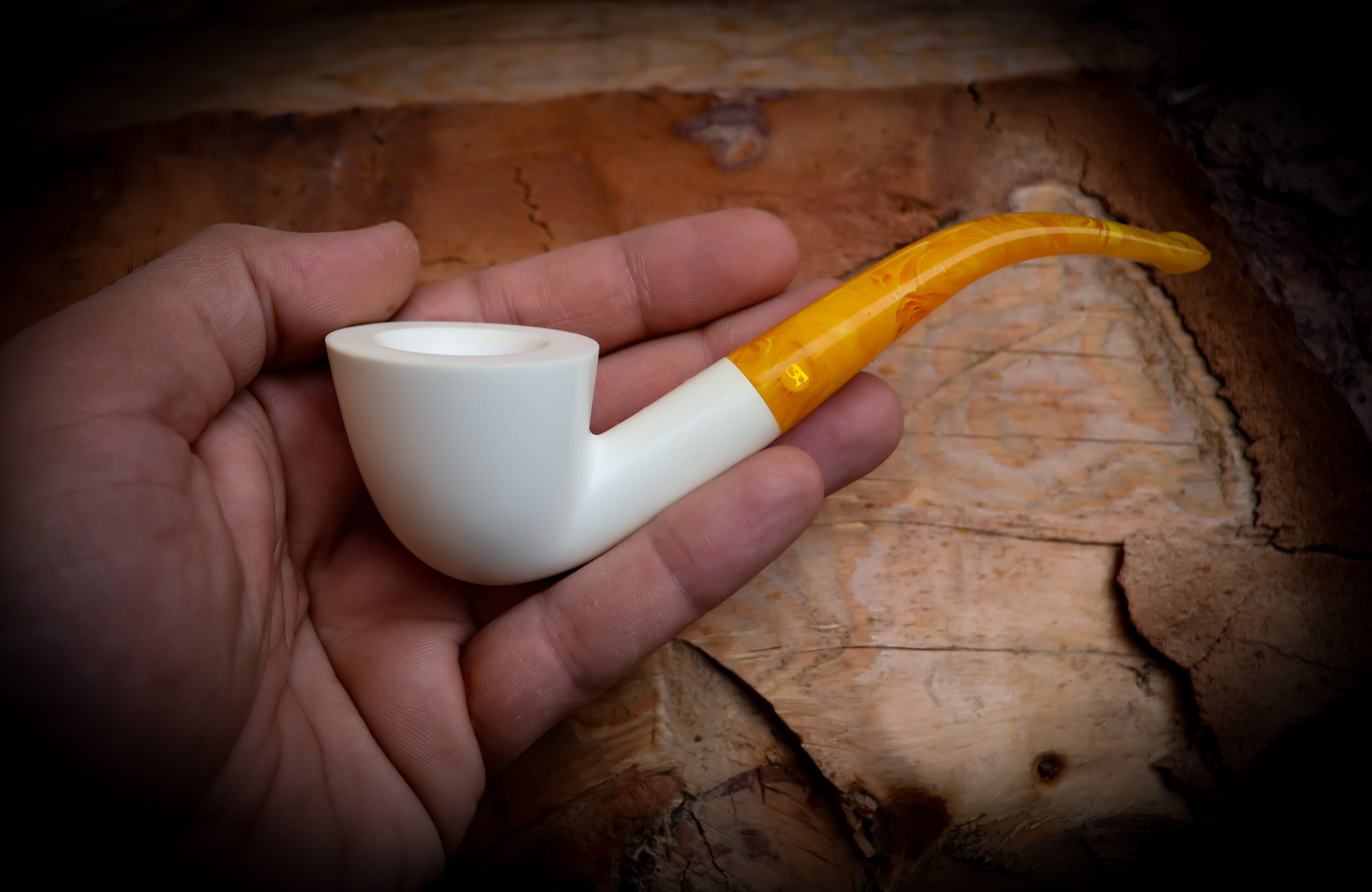 9mm Filtered Handmade Dublin Block Meerschaum Pipe With Leather Case-Astaş Meerschaum