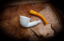 9mm Filtered Handmade Dublin Block Meerschaum Pipe With Leather Case-Astaş Meerschaum