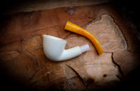 9mm Filtered Handmade Dublin Block Meerschaum Pipe With Leather Case-Astaş Meerschaum