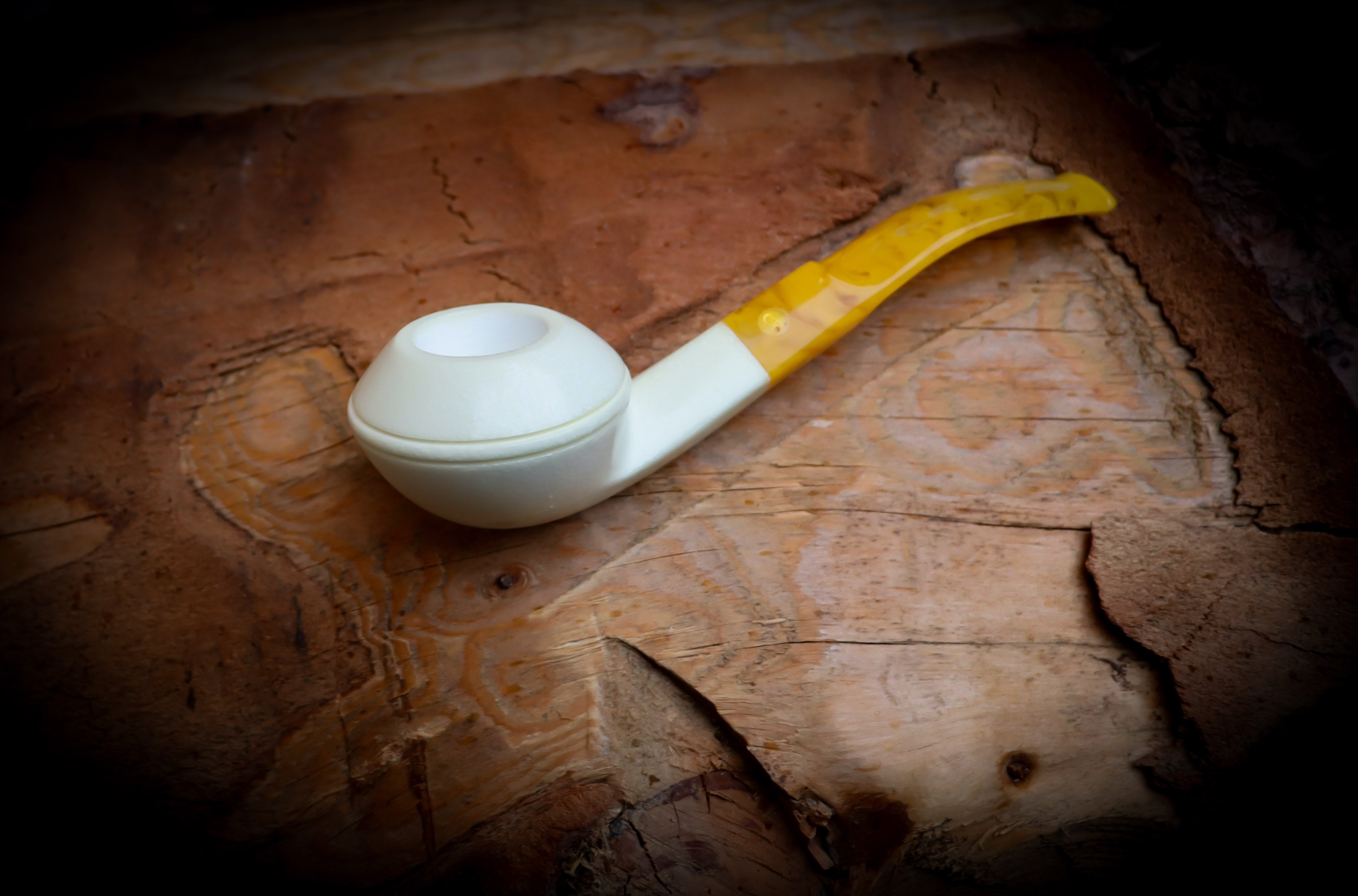 Handmade Rhodesian Premium Block Meerschaum Pipe With Leather Case- Astaş Meerschaum