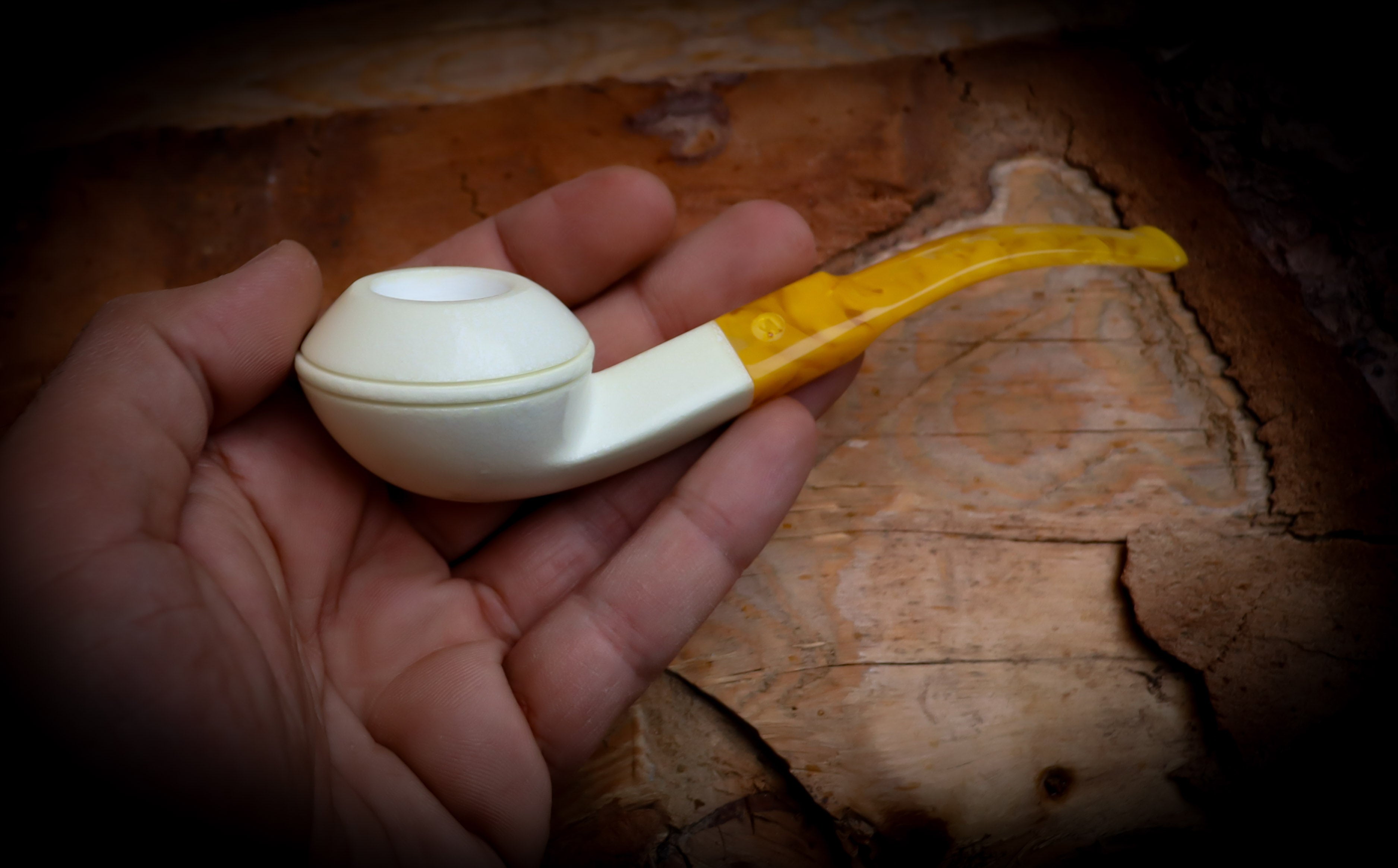 Handmade Rhodesian Premium Block Meerschaum Pipe With Leather Case- Astaş Meerschaum