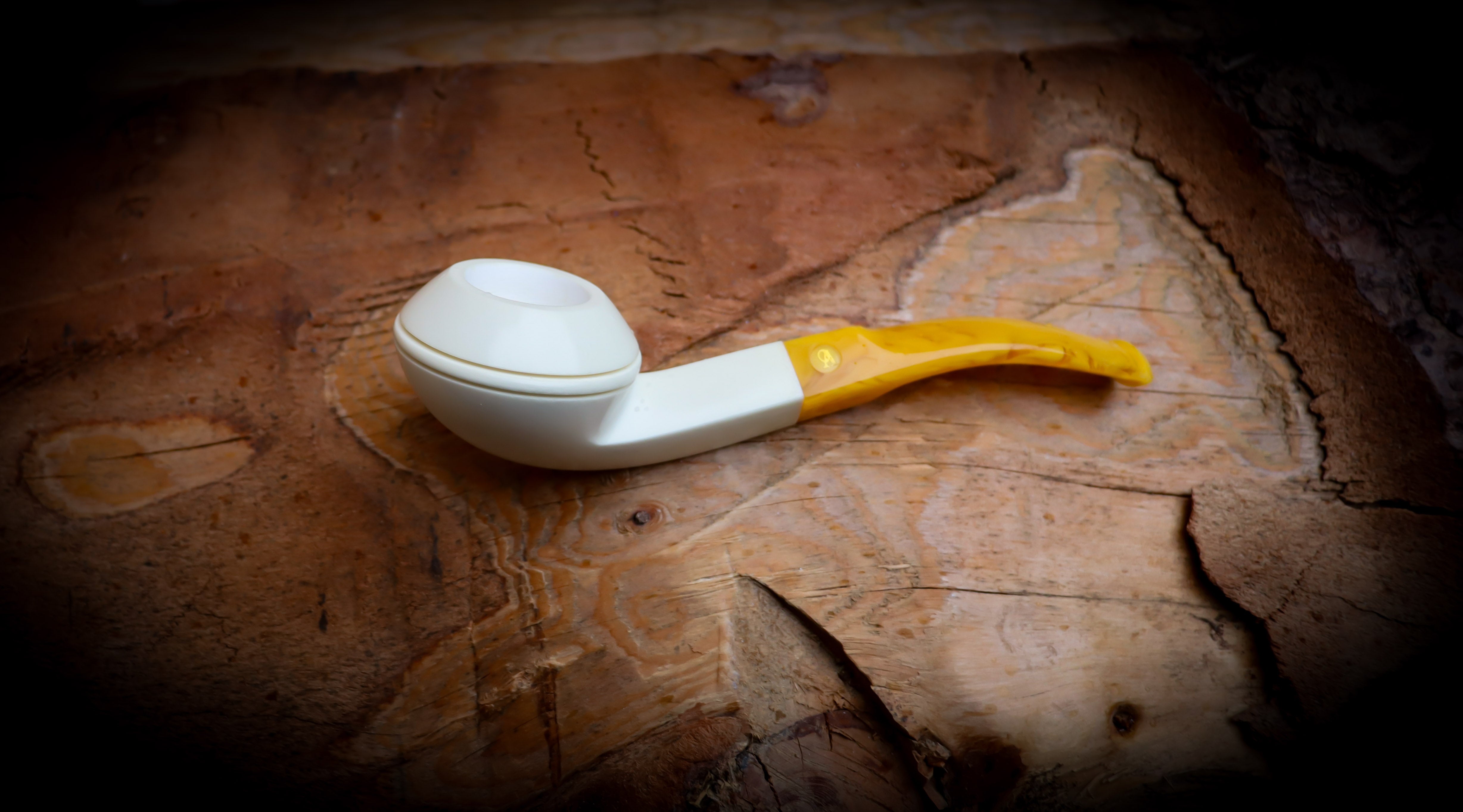 Rhodesian Meerschaum, Handmade Squat Bulldog Premium Block Meerschaum Pipe With Leather Case-Astaş Meerschaum