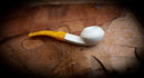 Rhodesian Meerschaum, Handmade Squat Bulldog Premium Block Meerschaum Pipe With Leather Case-Astaş Meerschaum