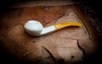 Rhodesian Meerschaum, Handmade Squat Bulldog Premium Block Meerschaum Pipe With Leather Case-Astaş Meerschaum