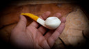 Rhodesian Meerschaum, Handmade Squat Bulldog Premium Block Meerschaum Pipe With Leather Case-Astaş Meerschaum