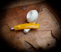 Rhodesian Meerschaum, Handmade Squat Bulldog Premium Block Meerschaum Pipe With Leather Case-Astaş Meerschaum