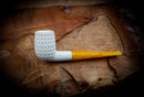 Latticed Special Handmade Billard Premium Block Meerschaum Pipe With Leather Box-Astaş Meerschaum