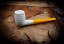 Latticed Special Handmade Billard Premium Block Meerschaum Pipe With Leather Box-Astaş Meerschaum