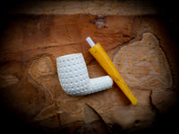 Latticed Special Handmade Billard Premium Block Meerschaum Pipe With Leather Box-Astaş Meerschaum