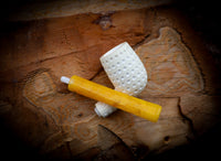 Latticed Special Handmade Billard Premium Block Meerschaum Pipe With Leather Box-Astaş Meerschaum