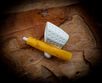 Embriodered Special Handmade Panel Premium Block Meerschaum Pipe With Leather Case-Astaş Meerschaum