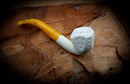 Latticed Handmade Panel Premium Block Meerschaum Pipe With Leather Case-Astaş Meerschaum
