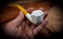 Latticed Handmade Panel Premium Block Meerschaum Pipe With Leather Case-Astaş Meerschaum