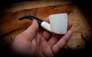 9MM Rustic Patterned Panel Premium Block Meerschaum Pipe With Leather Case- Astaş Meerschaum