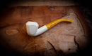 Smooth Special Handmade Panel Premium Block Meerschaum Pipe With Leather Case- Astaş Meerschaum