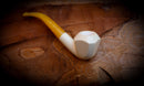 Smooth Special Handmade Panel Premium Block Meerschaum Pipe With Leather Case- Astaş Meerschaum