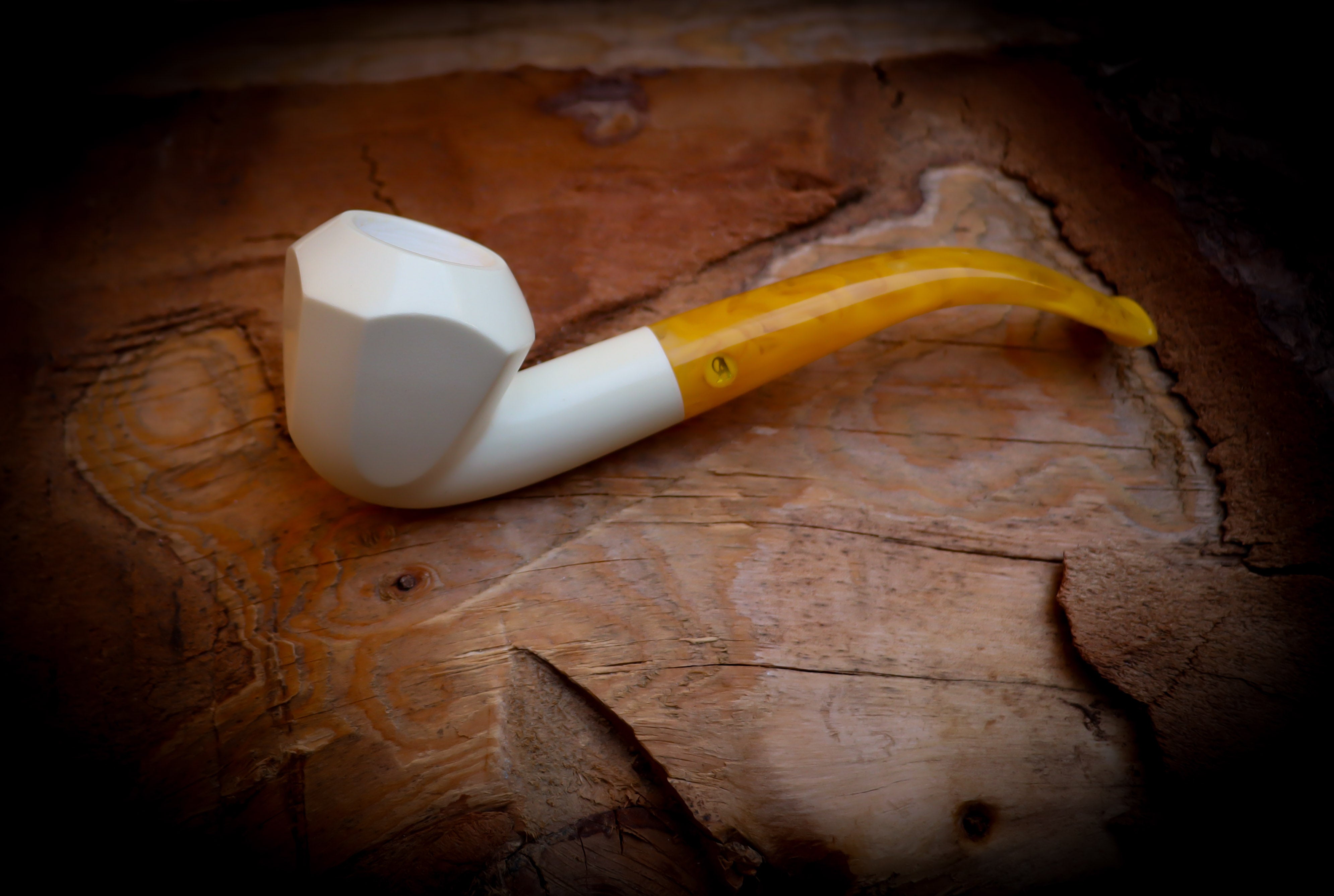 Smooth Special Handmade Panel Premium Block Meerschaum Pipe With Leather Case- Astaş Meerschaum