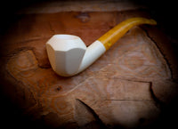 Smooth Special Handmade Panel Premium Block Meerschaum Pipe With Leather Case- Astaş Meerschaum