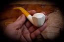 Smooth Special Handmade Panel Premium Block Meerschaum Pipe With Leather Case- Astaş Meerschaum