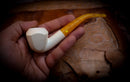 Smooth Special Handmade Panel Premium Block Meerschaum Pipe With Leather Case- Astaş Meerschaum