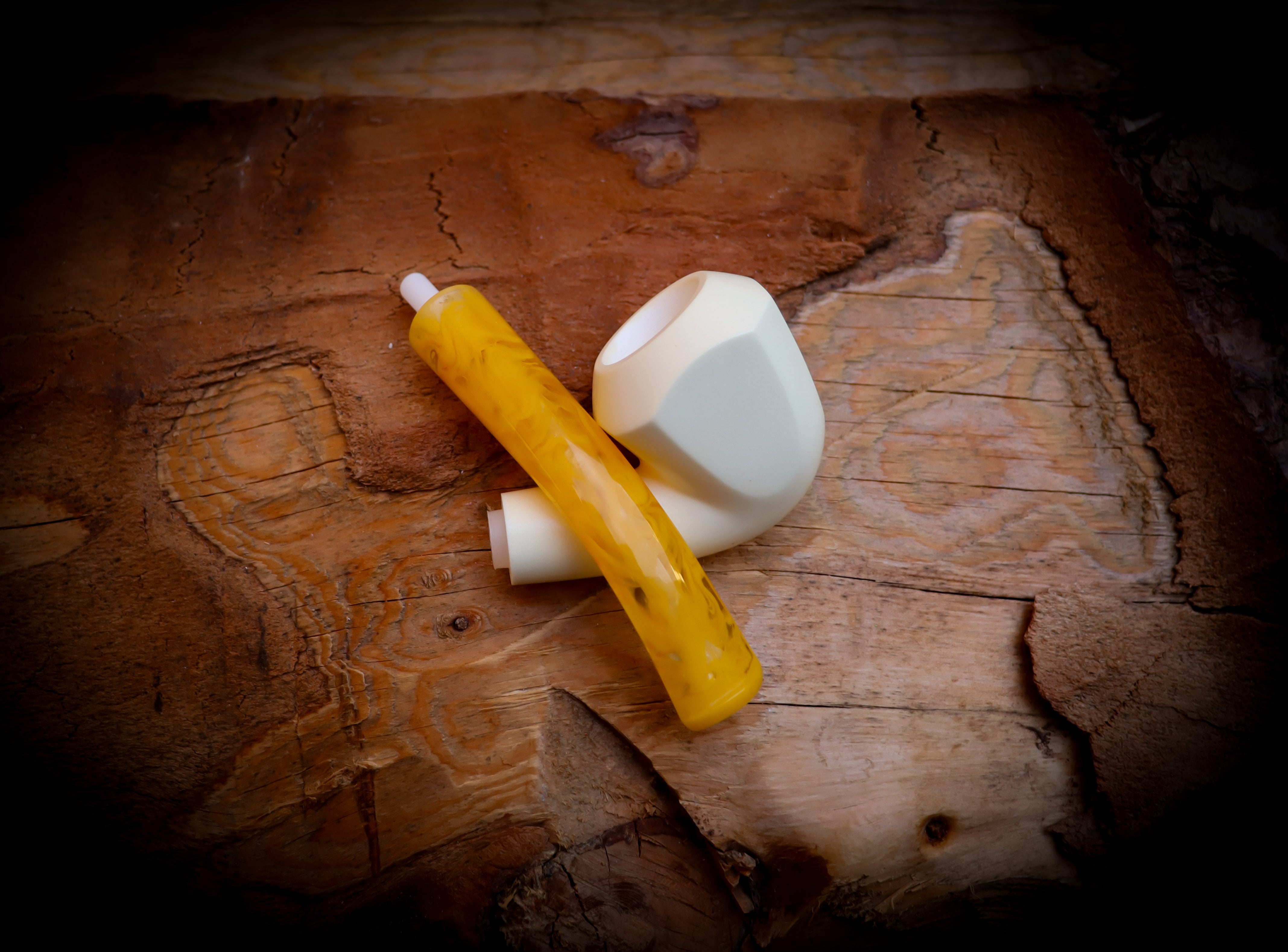 Smooth Special Handmade Panel Premium Block Meerschaum Pipe With Leather Case- Astaş Meerschaum