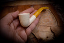 Handmade Dublin Premium Block Meerschaum Pipe With Leather Case- Astaş Meerschaum