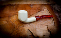 Smooth Special Handmade Panel Premium Block Meerschaum Pipe With Leather Case- Astaş Meerschaum