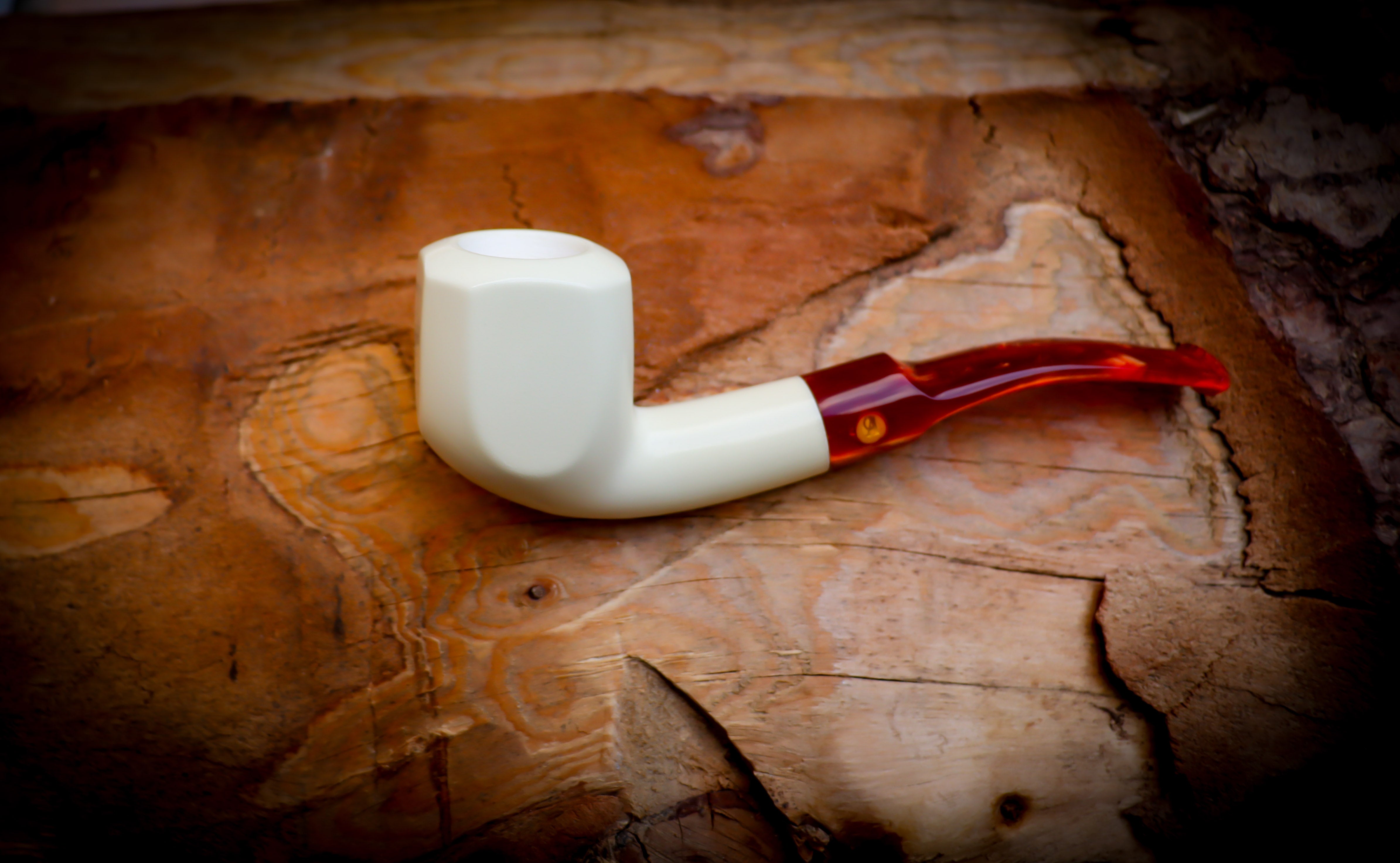Smooth Special Handmade Panel Premium Block Meerschaum Pipe With Leather Case- Astaş Meerschaum