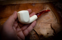 Smooth Special Handmade Panel Premium Block Meerschaum Pipe With Leather Case- Astaş Meerschaum