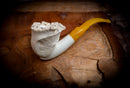 Natural Meerschaum, Handmade Premium Block Meerschaum Pipe With Leather Case- Astaş Meerschaum