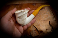 Natural Meerschaum, Handmade Premium Block Meerschaum Pipe With Leather Case- Astaş Meerschaum