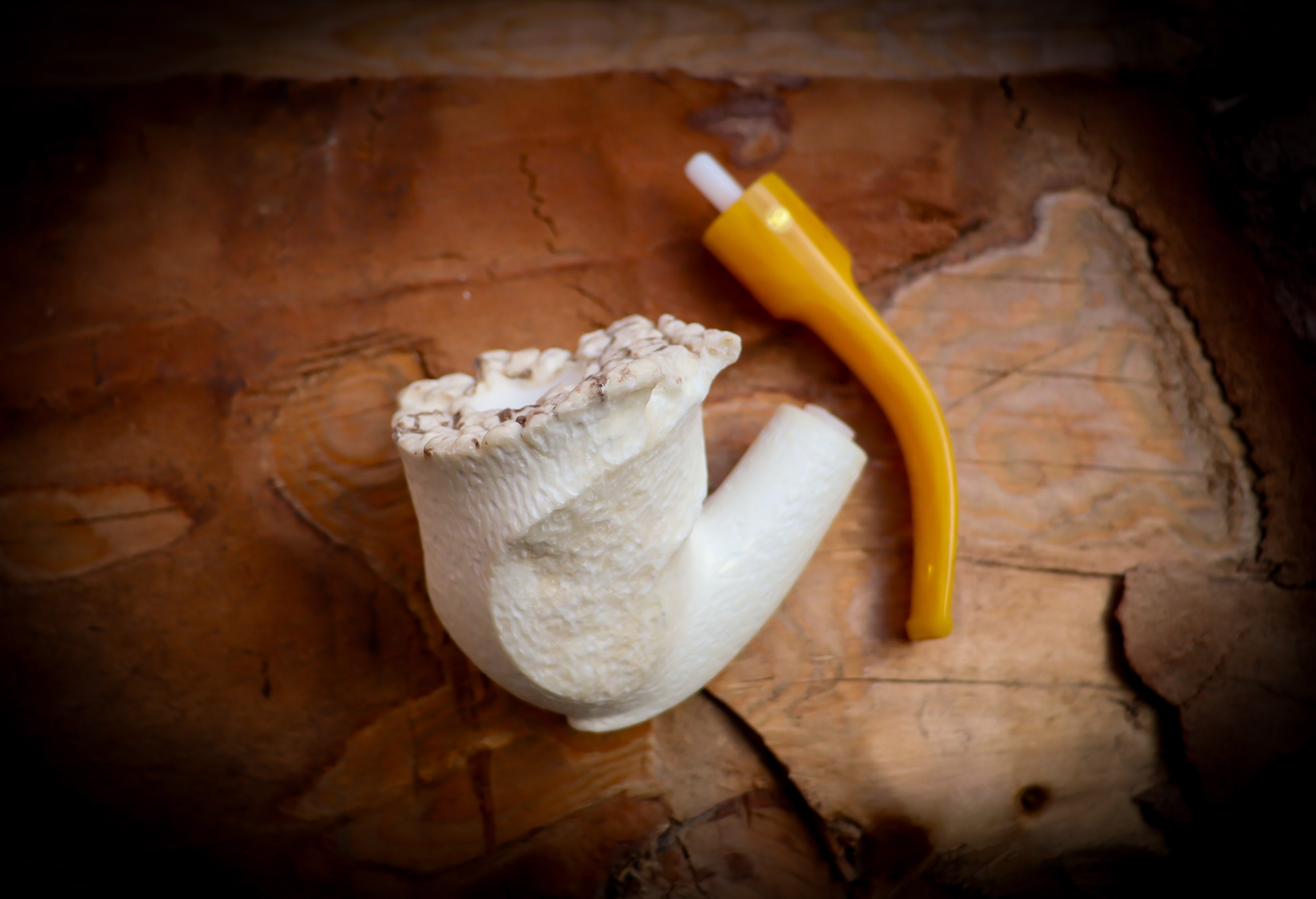 Natural Meerschaum, Handmade Premium Block Meerschaum Pipe With Leather Case- Astaş Meerschaum