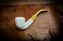 Smooth Special Handmade Panel Premium Block Meerschaum Pipe With Leather Case- Astaş Meerschaum